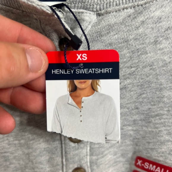 Gap Henley Button Down Grey XS Long Sleeve Shirt - Picture 2 of 3